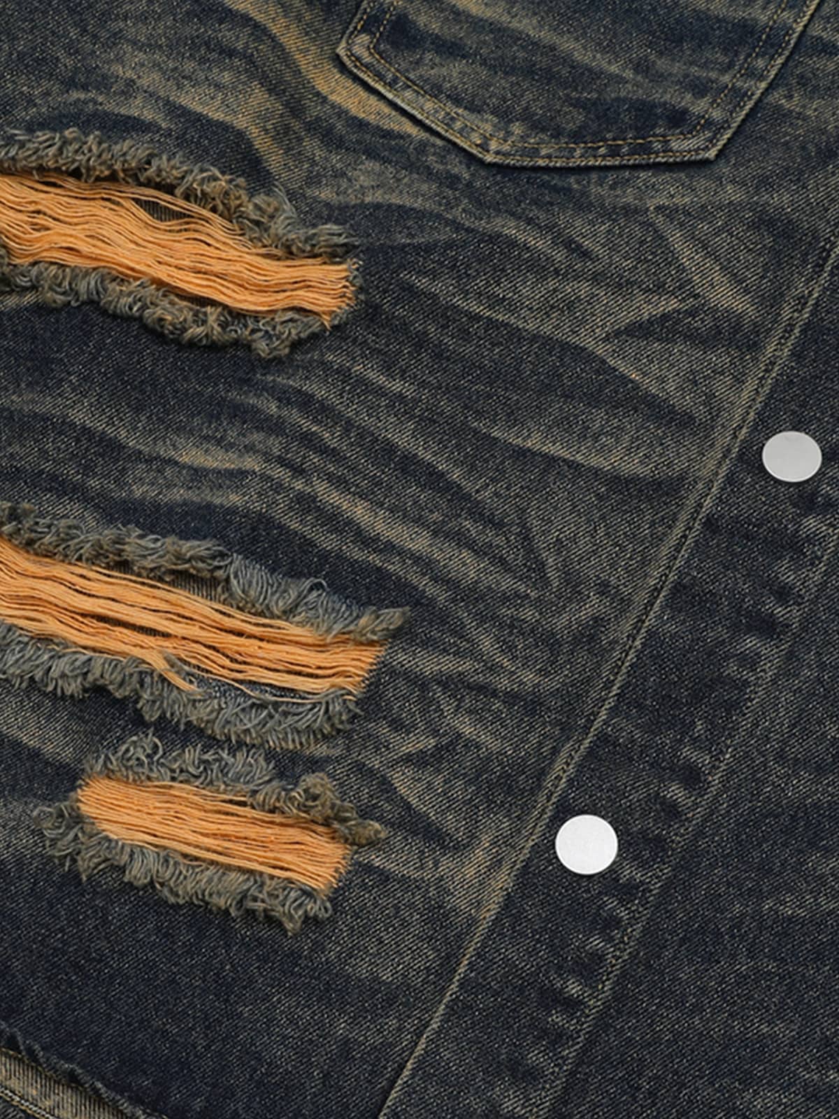 Distressed Washed Distressed Denim Set 