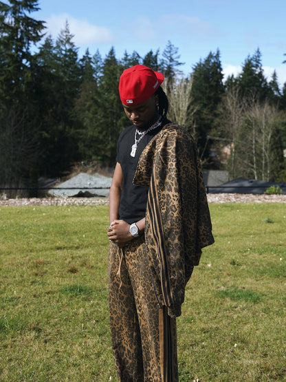 Thesupermade Cheetah Print Suede Tracksuit - 2277 