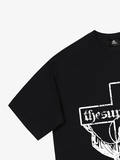 Original Distressed Cross Graphic T-Shirt 