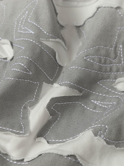 Washed  Patch Embroidery T-shirt 