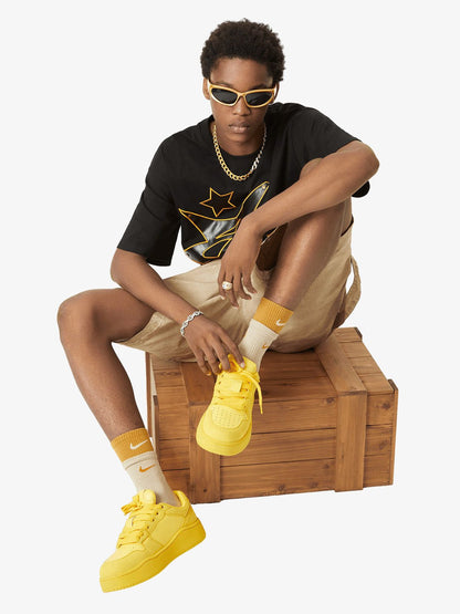 Thesupermade Leather Studded Creative Star Street Rap T-shirt 