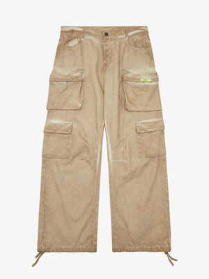 Thesupermade Vintage Wasteland Style Multi Pocket Work Pants 
