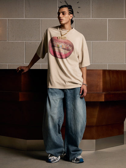 Full Diamond Tooth Pattern T-Shirt - 2258 
