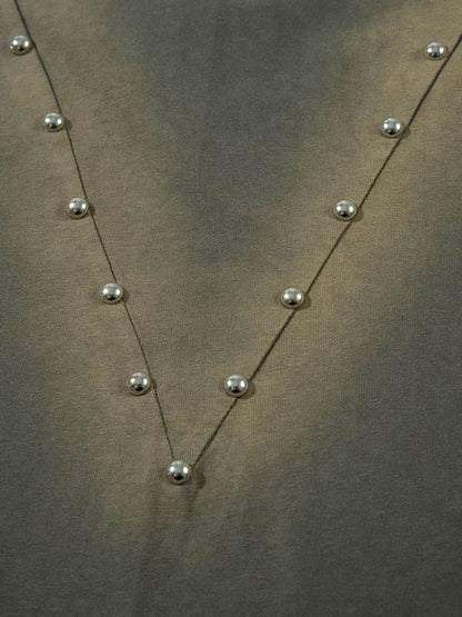 Oversized Cross and Studed T-Shirt 