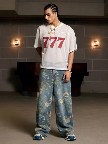 Jersey Letter Print Quick Dry V-neck T-shirt - 2389 