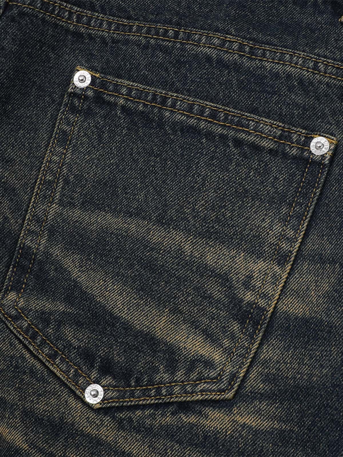 Distressed Washed Distressed Denim Set 