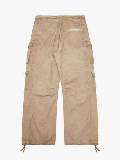 Thesupermade Vintage Wasteland Style Multi Pocket Work Pants 