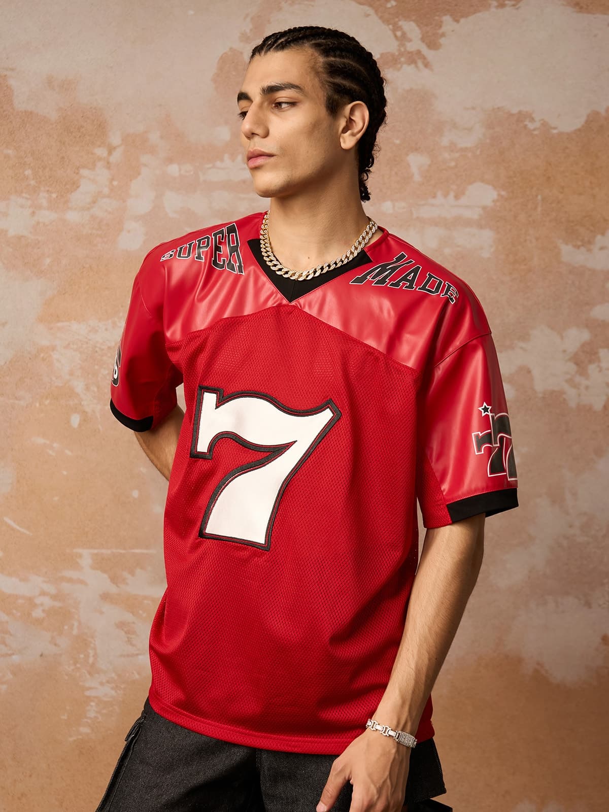 Original "SUPER 7" V-Neck Jersey T-SHIRT - 2424 