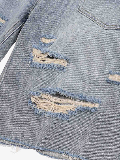 Distressed Ripped Denim Suit 