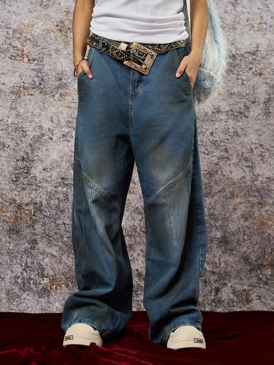 Dirty Dye Baggy Barrel Jeans 