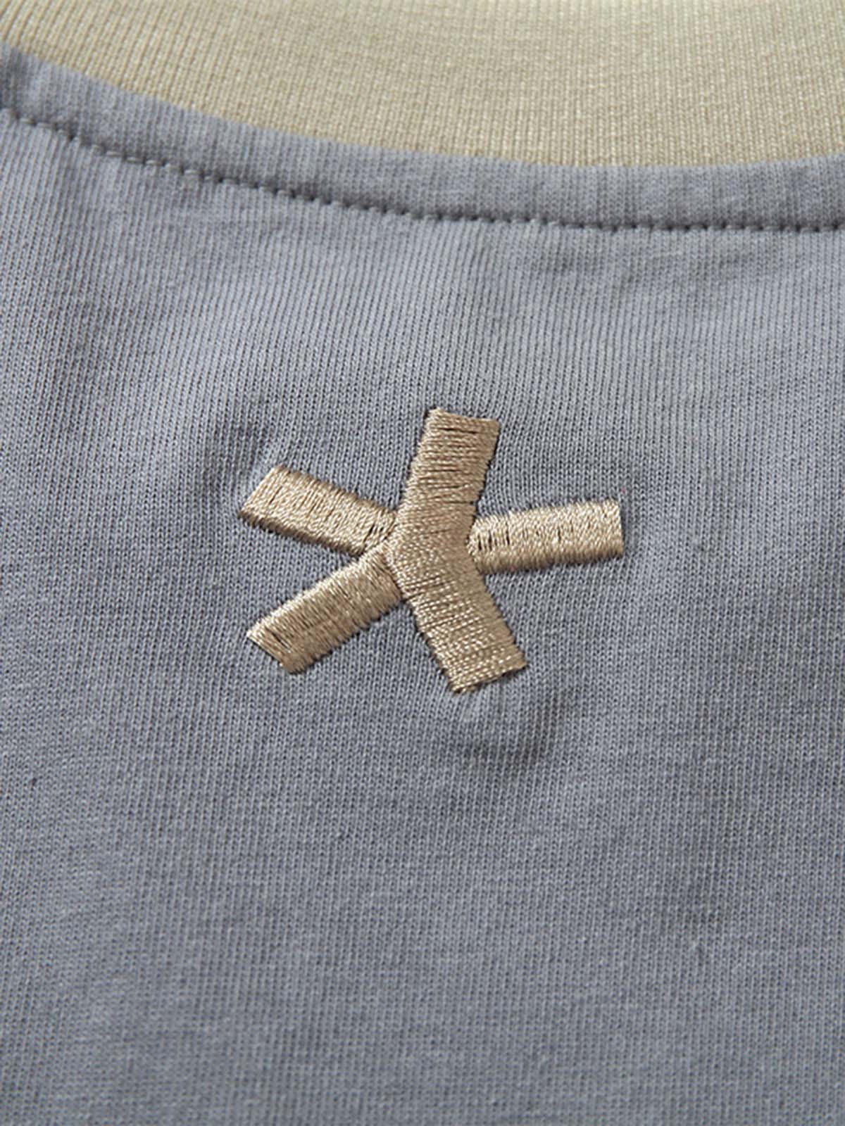 Heavy Washed Street Metal Collar T-shirt 