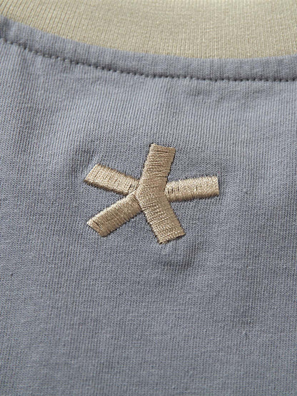 Heavy Washed Street Metal Collar T-shirt 