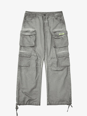 Thesupermade Vintage Wasteland Style Multi Pocket Work Pants 