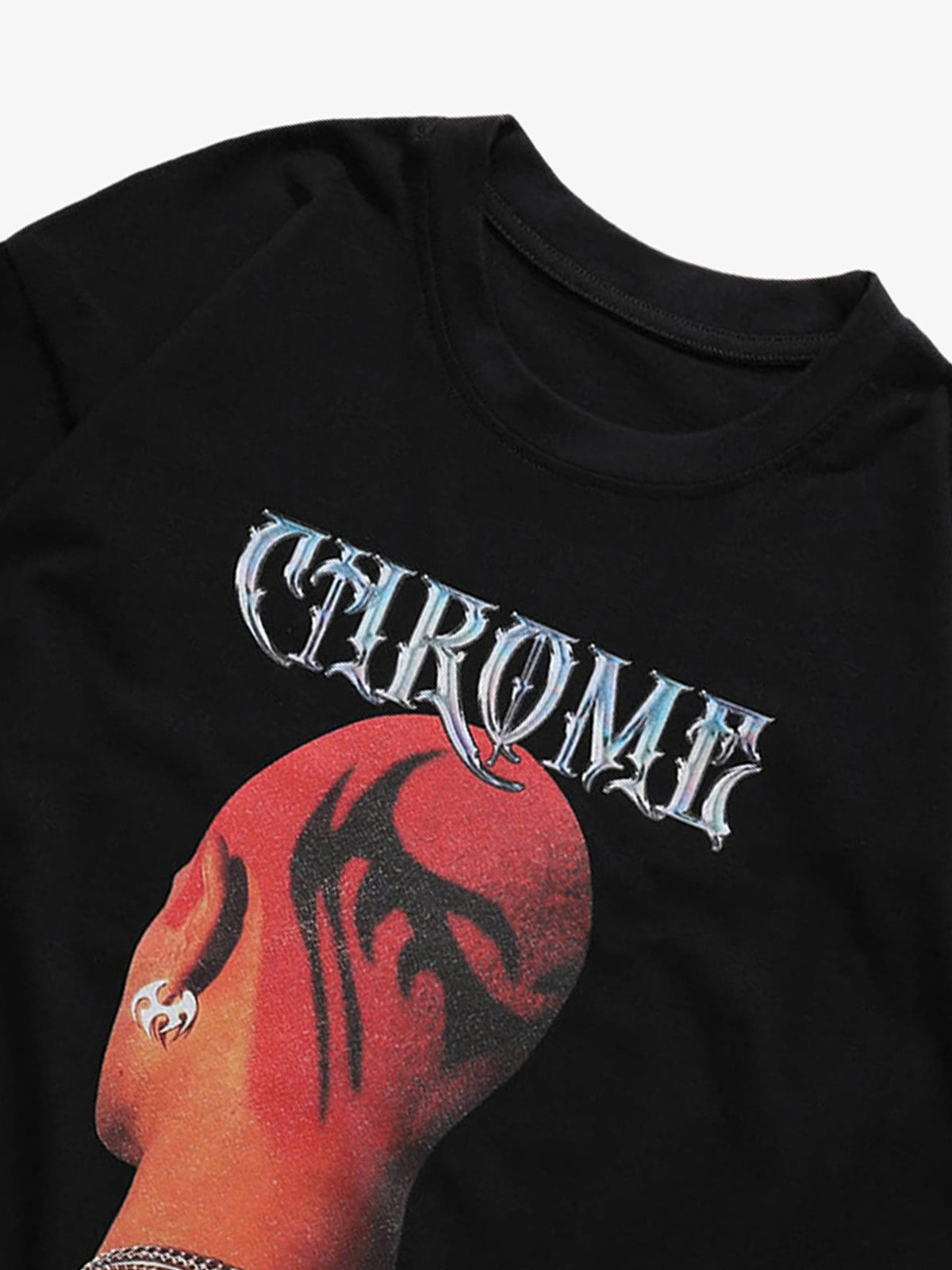 Thesupermade Head Print Hip Hop T-shirt - 1564 