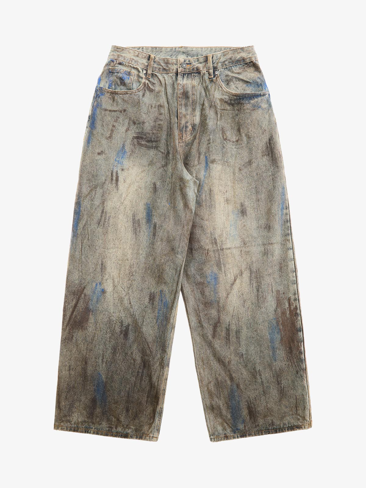 Dirty-Dyed Wasteland Style Baggy Jeans - 2477 