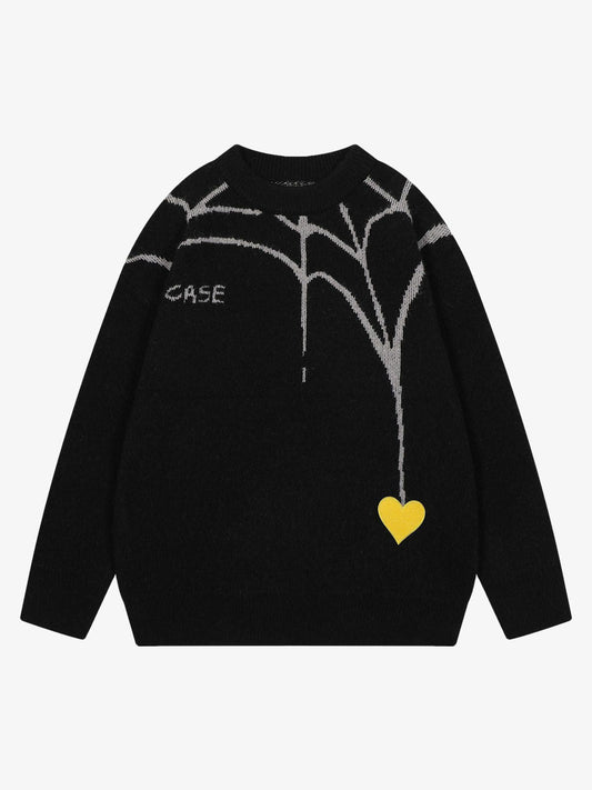 Thesupermade Spider&Heart Knit Crew Neck Sweater - 2323 