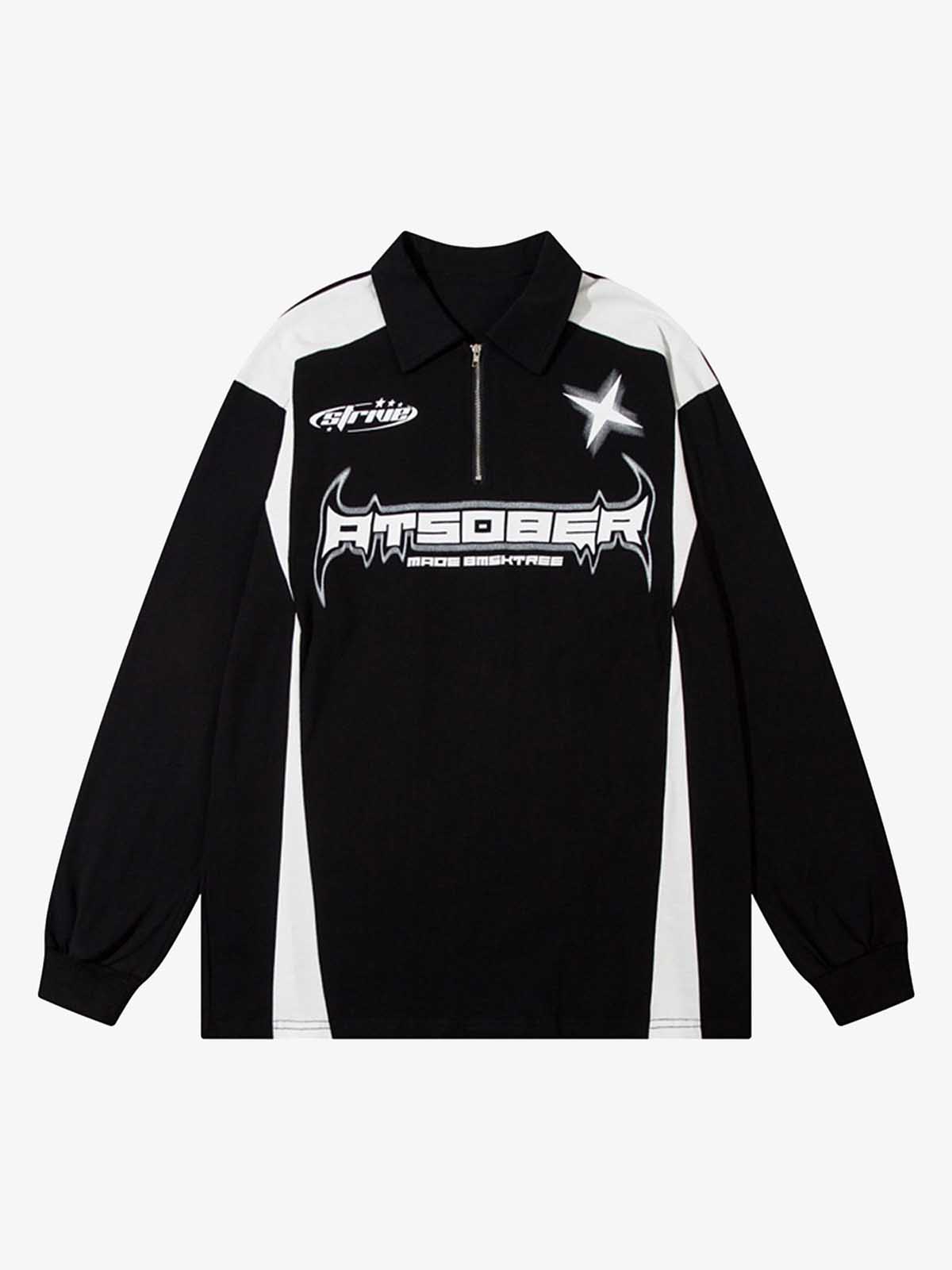 Thesupermade High Street Racing Long Sleeve Polo Shirt- 1980 