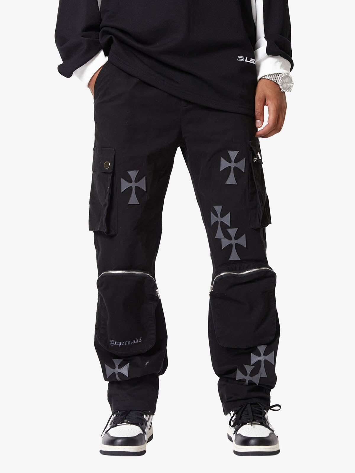 Thesupermade Cross Printed Multi-Pocket Casual Pants - 1959 
