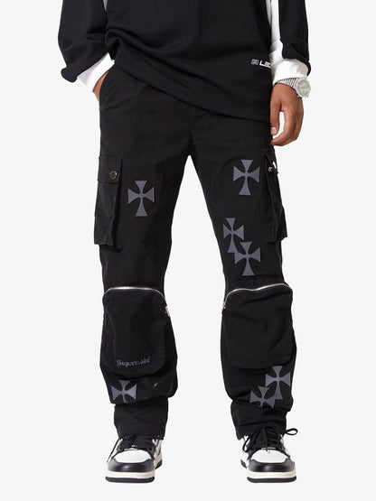 Thesupermade Cross Printed Multi-Pocket Casual Pants - 1959 