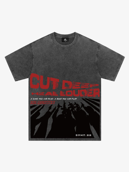 Original Cut Deep Graphic Print T-Shirt 