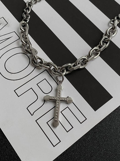 Thesupermade Black Cross Necklace -1131 