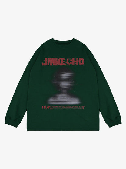 Thesupermade Blurred Silhouette Print Long Sleeve T-shirt 
