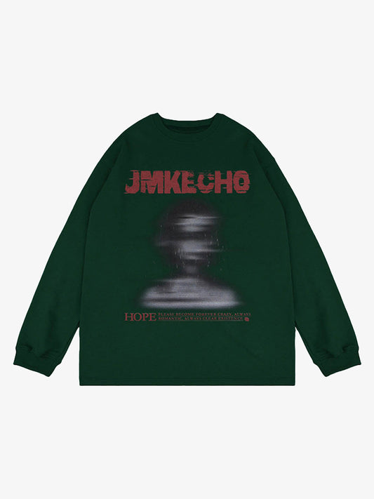 Thesupermade Blurred Silhouette Print Long Sleeve T-shirt 