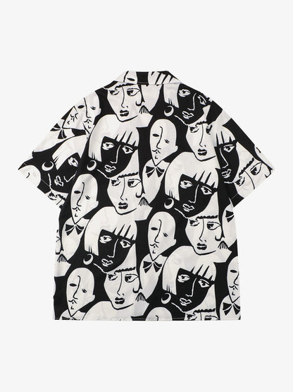 Multi-Face Print Summer Short Set 