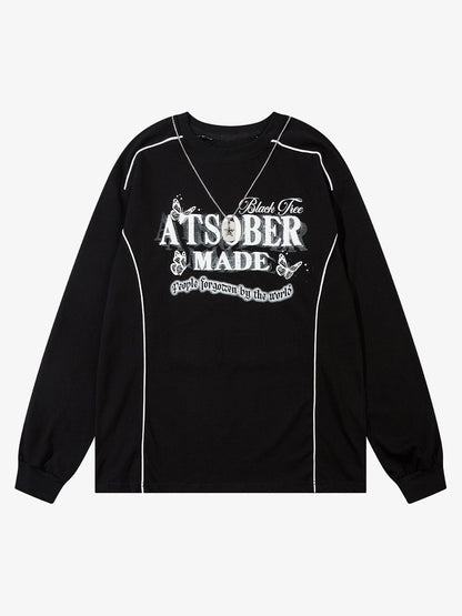 Thesupermade Star Chain Butterfly Long Sleeve T-shirt 