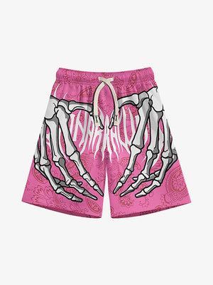 Thesupermade Skull Hand Print Hip-hop Shorts 