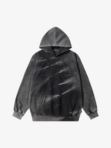 Thesupermade Tie-dye Contrasting Print Pullover Hoodie 
