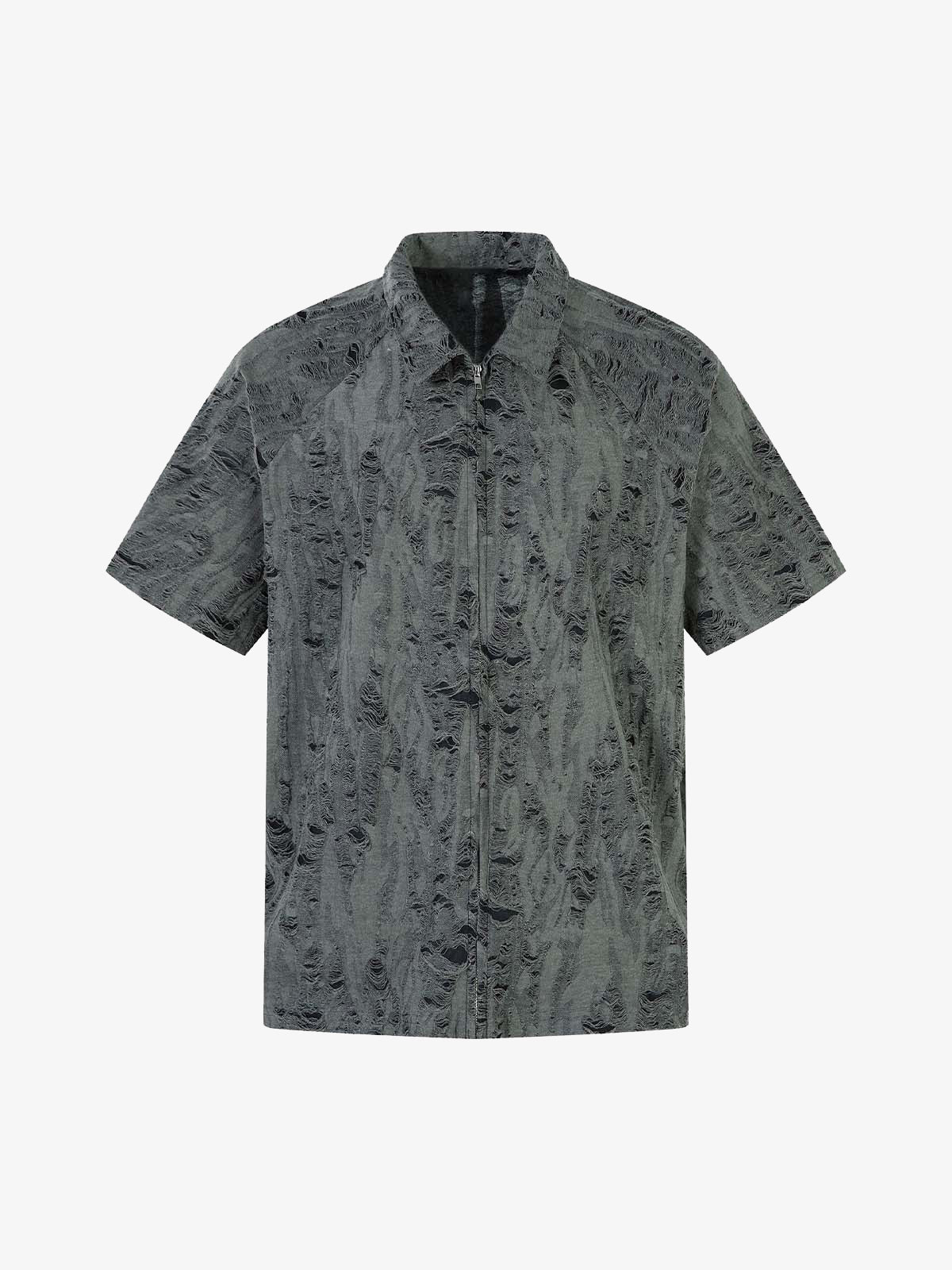 Distressed Ripped Short Sleeve Shirt 