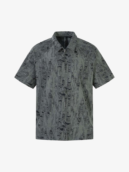 Distressed Ripped Short Sleeve Shirt 