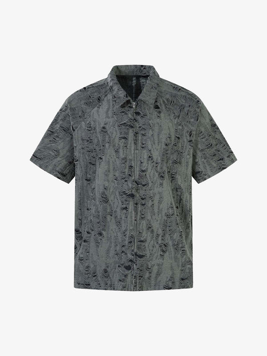 Distressed Ripped Short Sleeve Shirt 