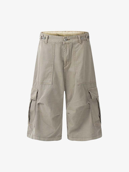 Thesupermade High Street Multi-pocket Workwear Casual Jorts 
