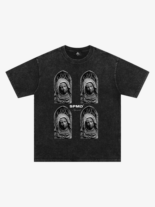 Original Virgin Mary Mottled Sculpture Print T-Shirt 