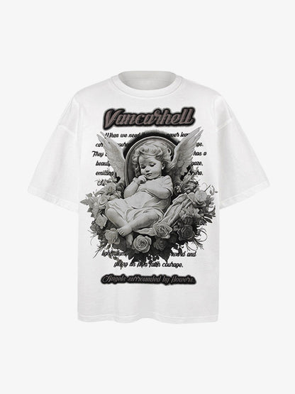 Angel Print Oversized T-Shirt 