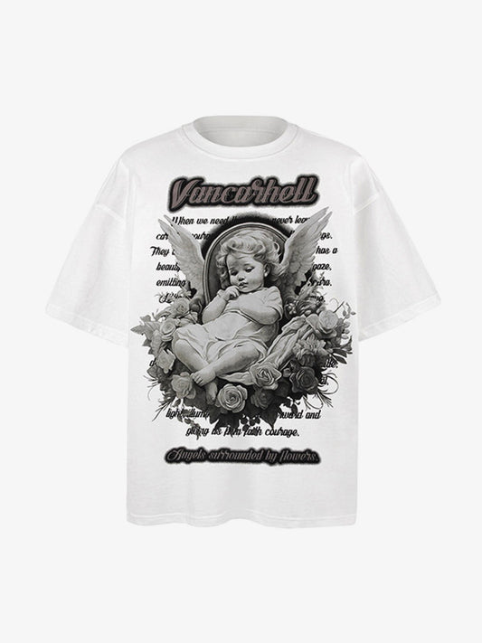 Angel Print Oversized T-Shirt 