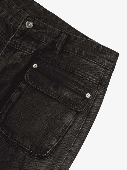 Thesupermade Multi-pocket Zipper Design Washed Hip-Hop Jeans - 2112 