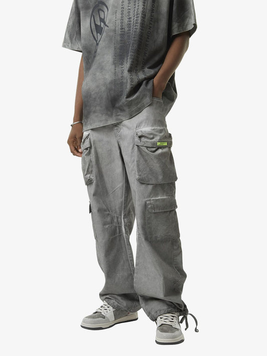 Thesupermade Vintage Wasteland Style Multi Pocket Work Pants 
