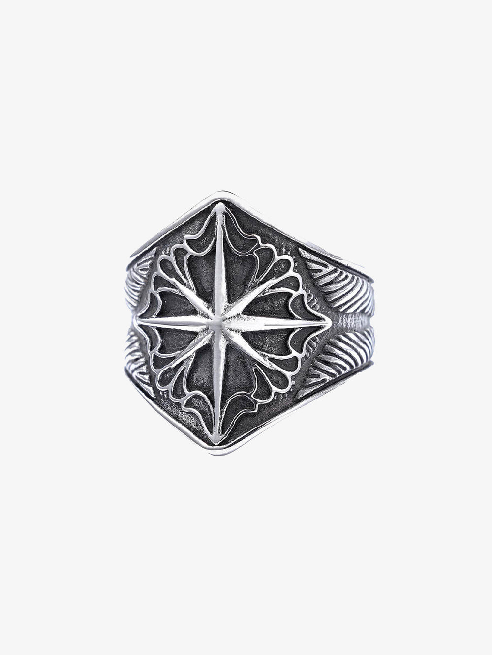 Star Engrave Steel Ring 