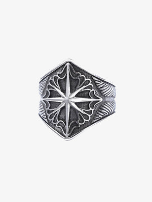 Star Engrave Steel Ring 