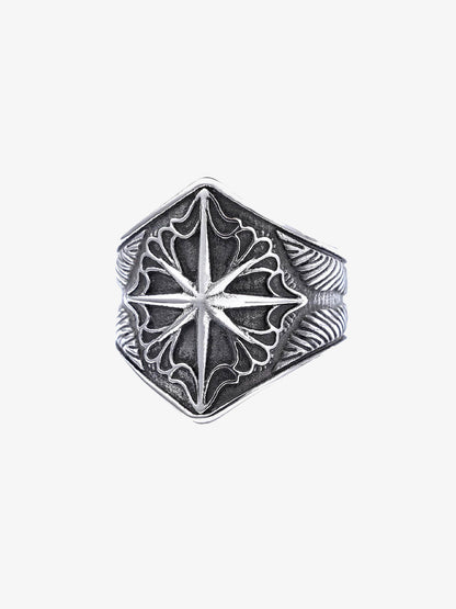 Star Engrave Steel Ring 