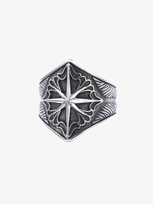 Star Engrave Steel Ring 