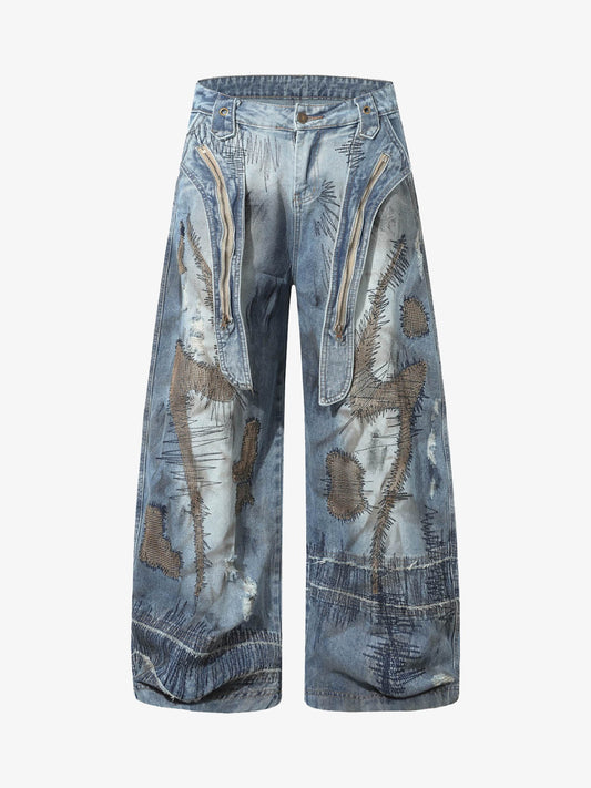 RO Style Washed Barrel Jeans - 2421 