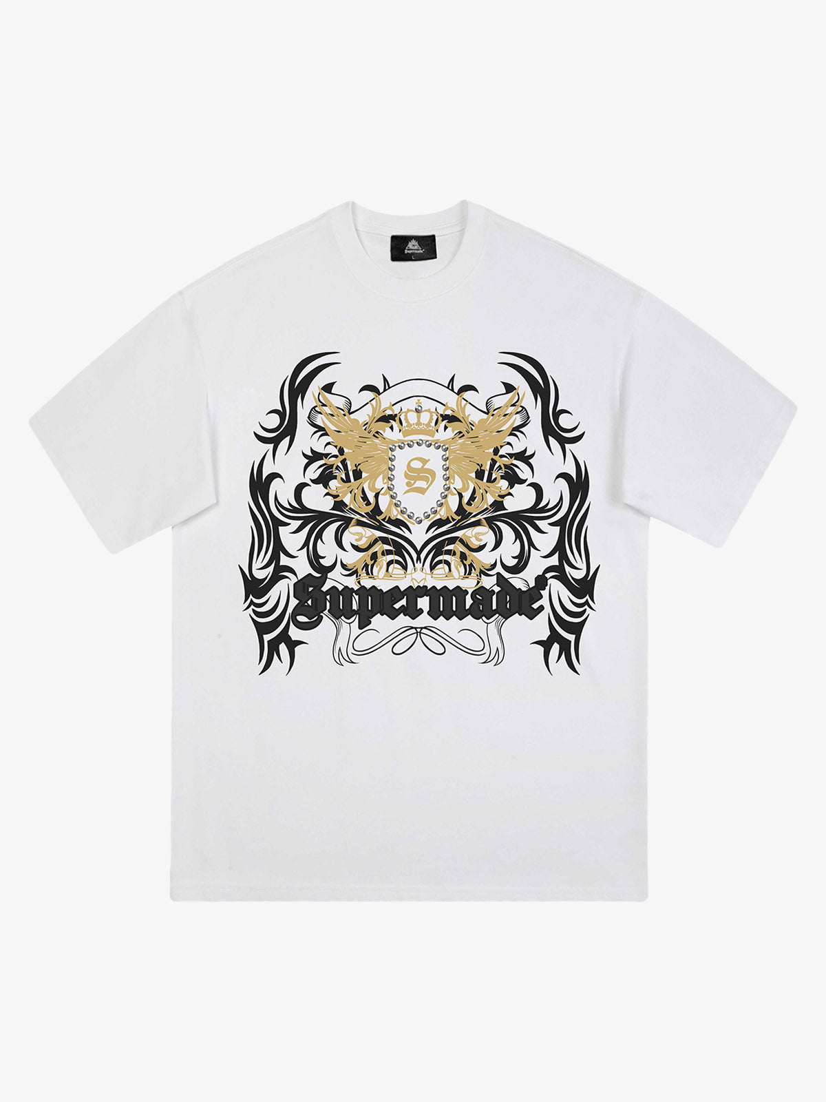 Crown Print Studded Short Sleeve T-shirt 