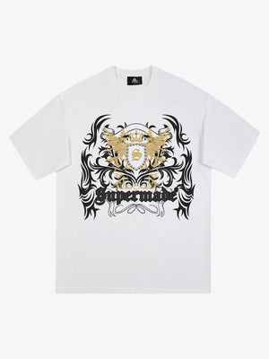 Crown Print Studded Short Sleeve T-shirt 