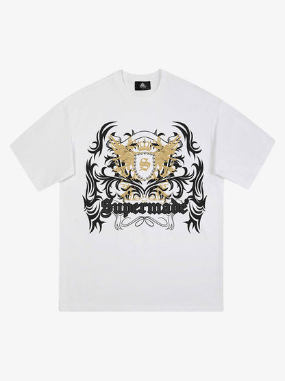 Crown Print Studded Short Sleeve T-shirt 