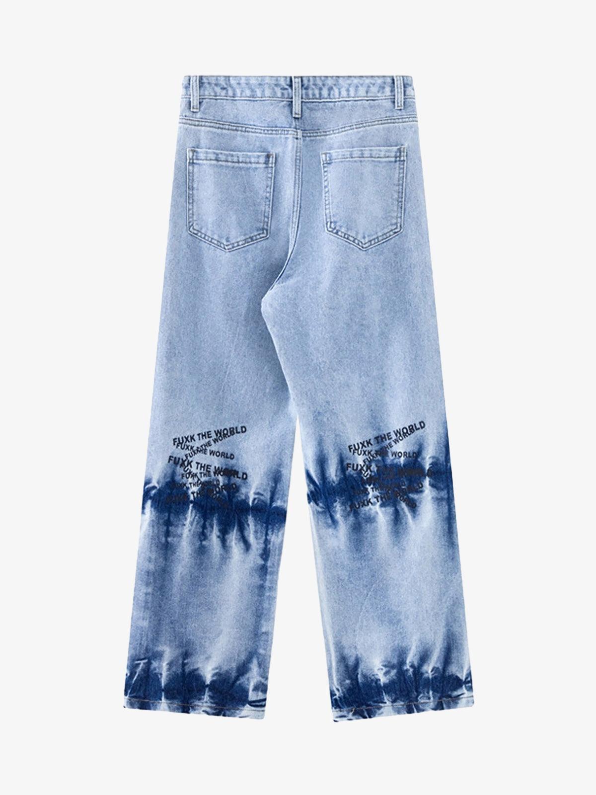 Niche Design Letter Embroidered Tie-dye Gradient Jeans 