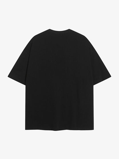 Dark Sunset Ocean Print Street Rap T-shirt 
